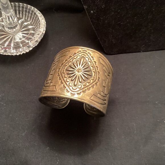 Brass Colored Engraved Cuff - Picture 1 of 5